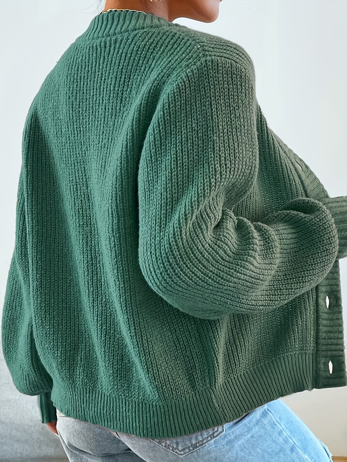 Annabelle™ | Soft Emerald Cardigan, Casual Elegance