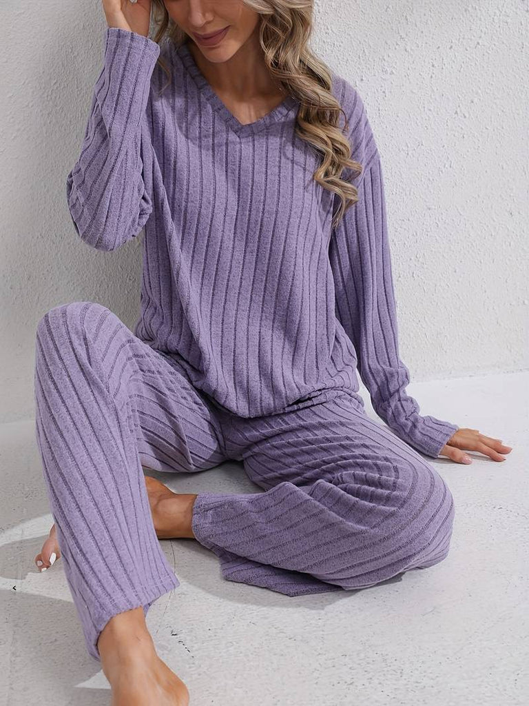 CozRib™ | Women's Ribbed V-Neck Lounge Set