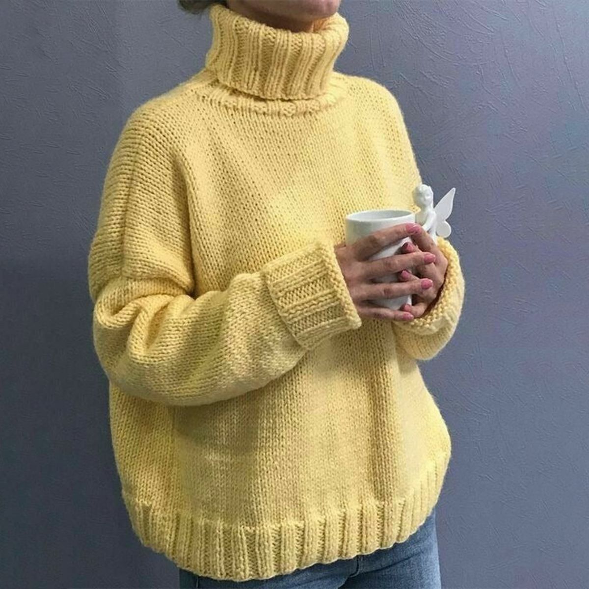 Olivia™ | Oversized chunky-knit turtleneck sweater