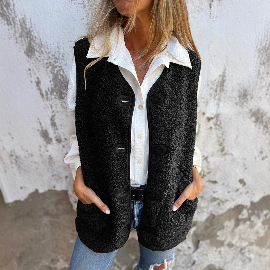Ella™ | Teddy sherpa fleece button-front jacket