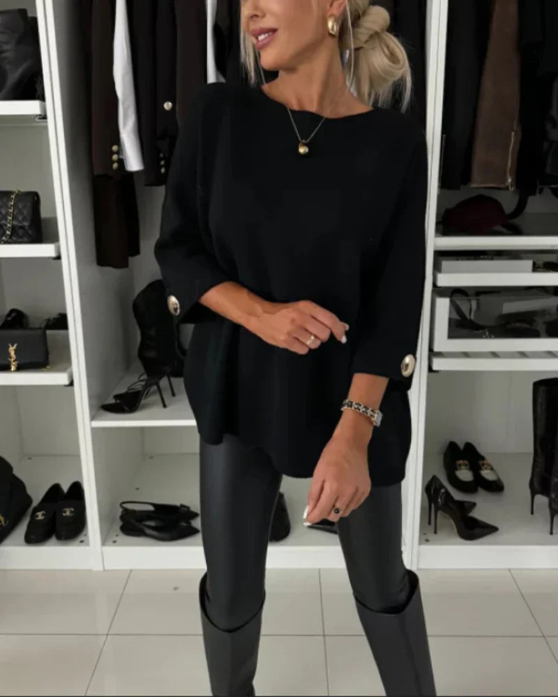 Nessa™ | Button-Up Chic Sweater