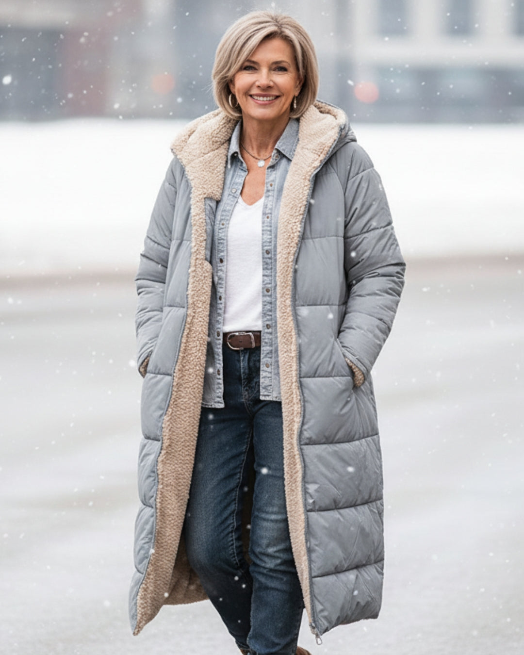 Helena™ | Hooded sherpa-lined puffer coat