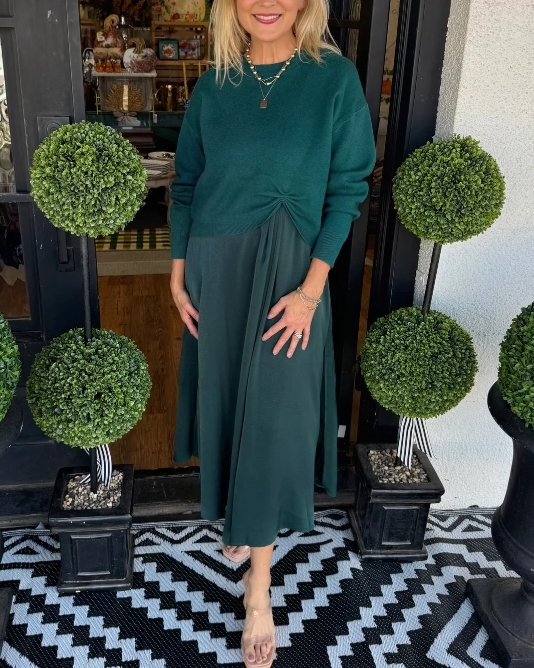 Twist Front Layered Dress