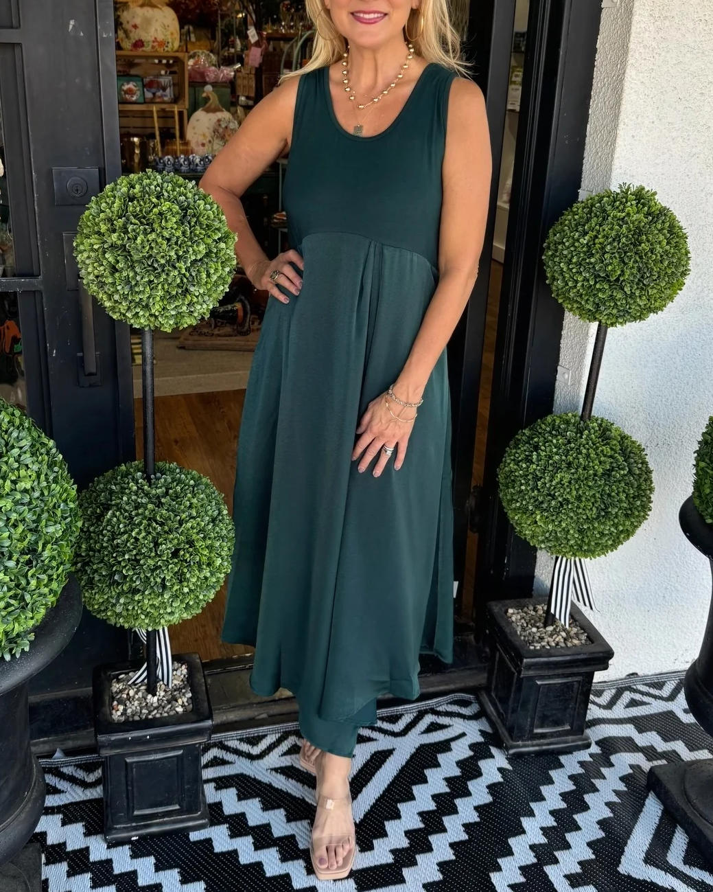 Twist Front Layered Dress