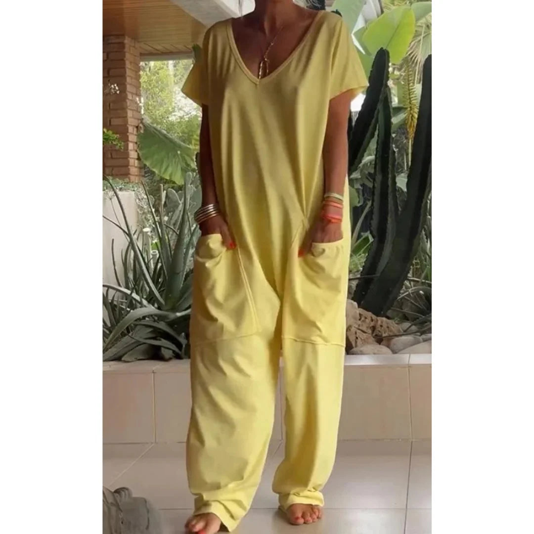 Elegant Wrap-Front Resort Style Jumpsuit