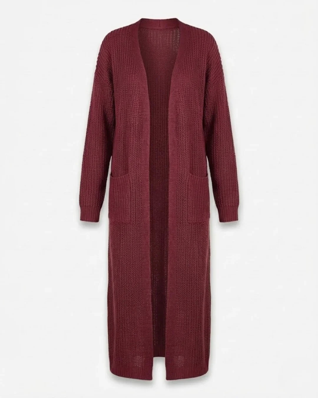 Giada™ | Open-Front Pocket Long Knit Cardigan