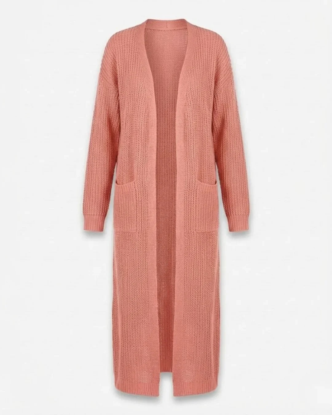 Giada™ | Open-Front Pocket Long Knit Cardigan