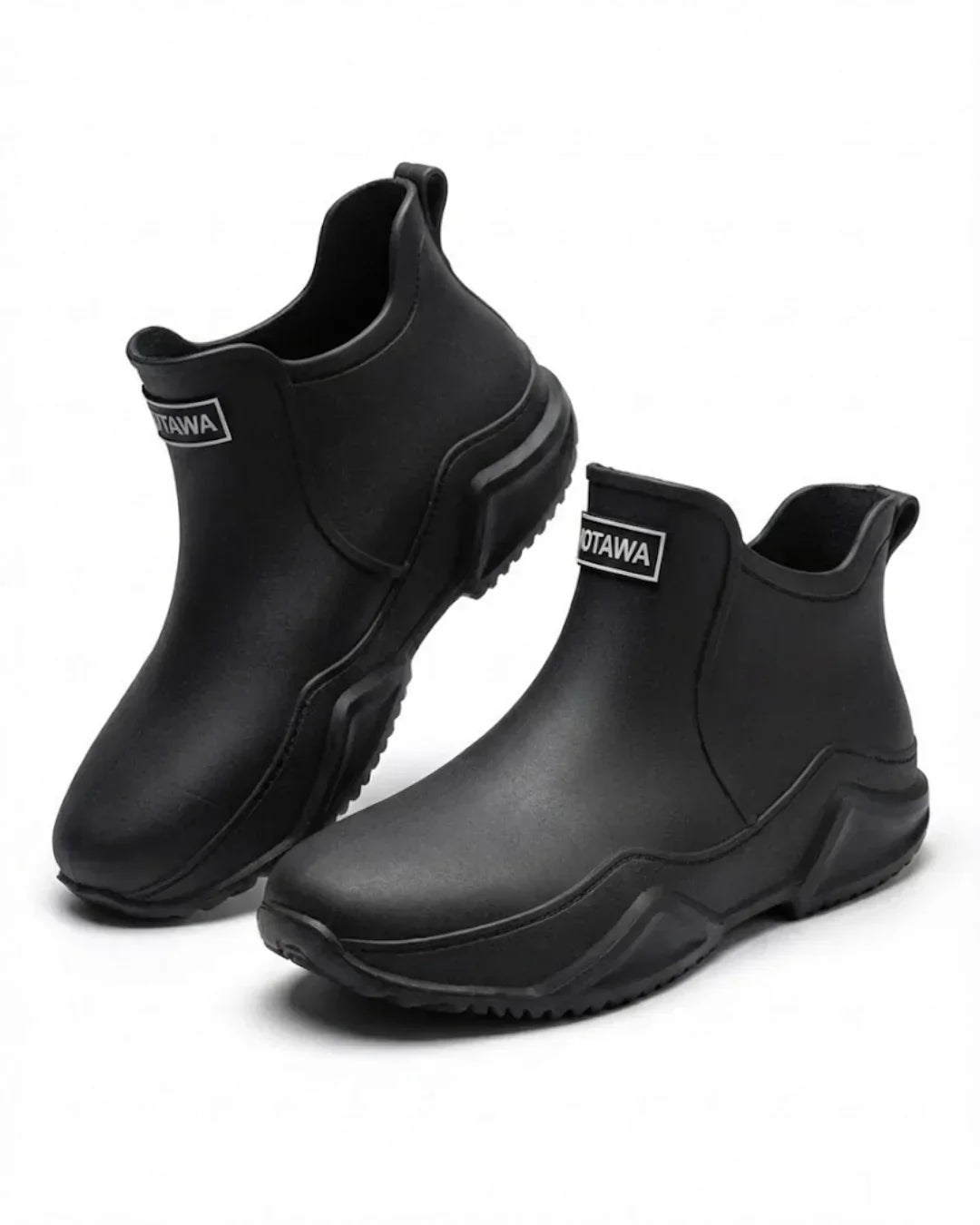Amandine™ | Waterproof rubber lug-sole ankle rain boots