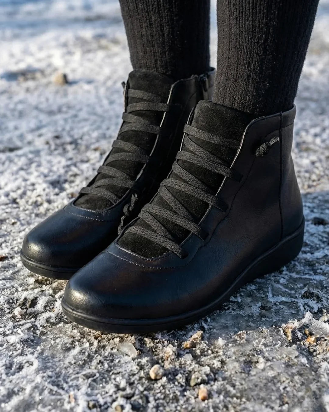 Anatolia™ | Leather-and-suede lace-up high-top ankle boots