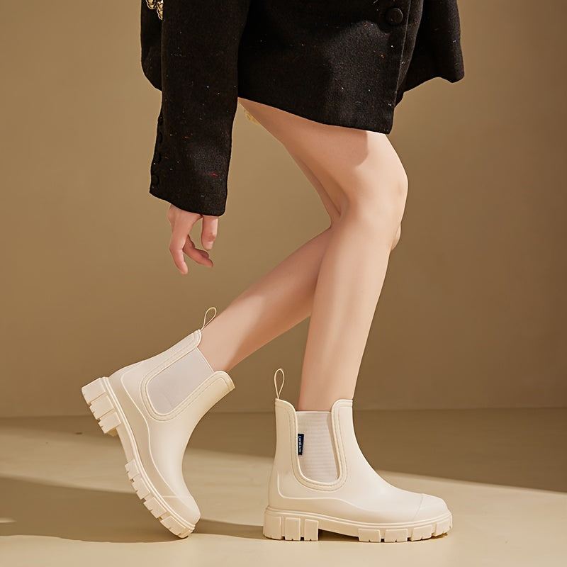 Amaranta™ | Waterproof Chelsea rubber lug-sole rain boots