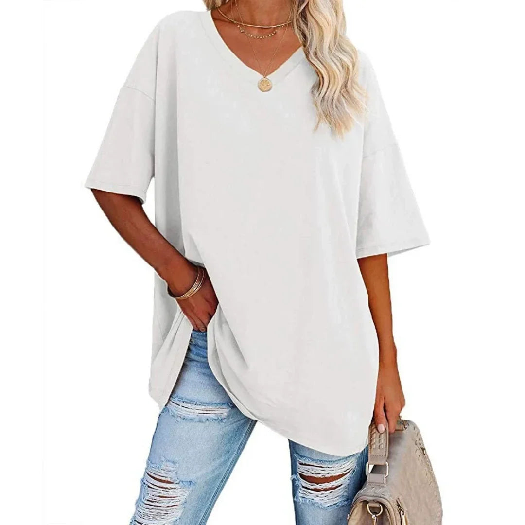Oversized V-Neck Drop-Shoulder T-Shirt