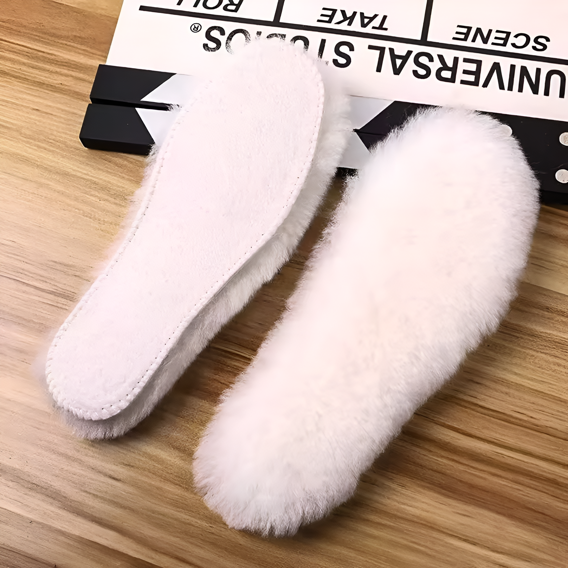 Evelineβ’ | White faux-fur suede-backed slipper insoles