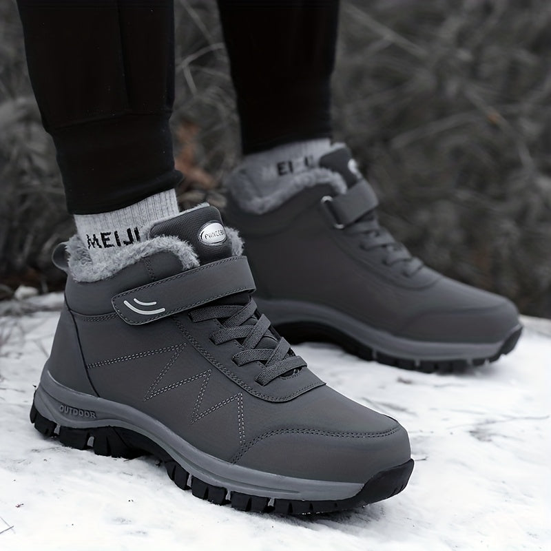 Benedetta™ | Plush-lined hook-and-loop lace-up hiking ankle boots