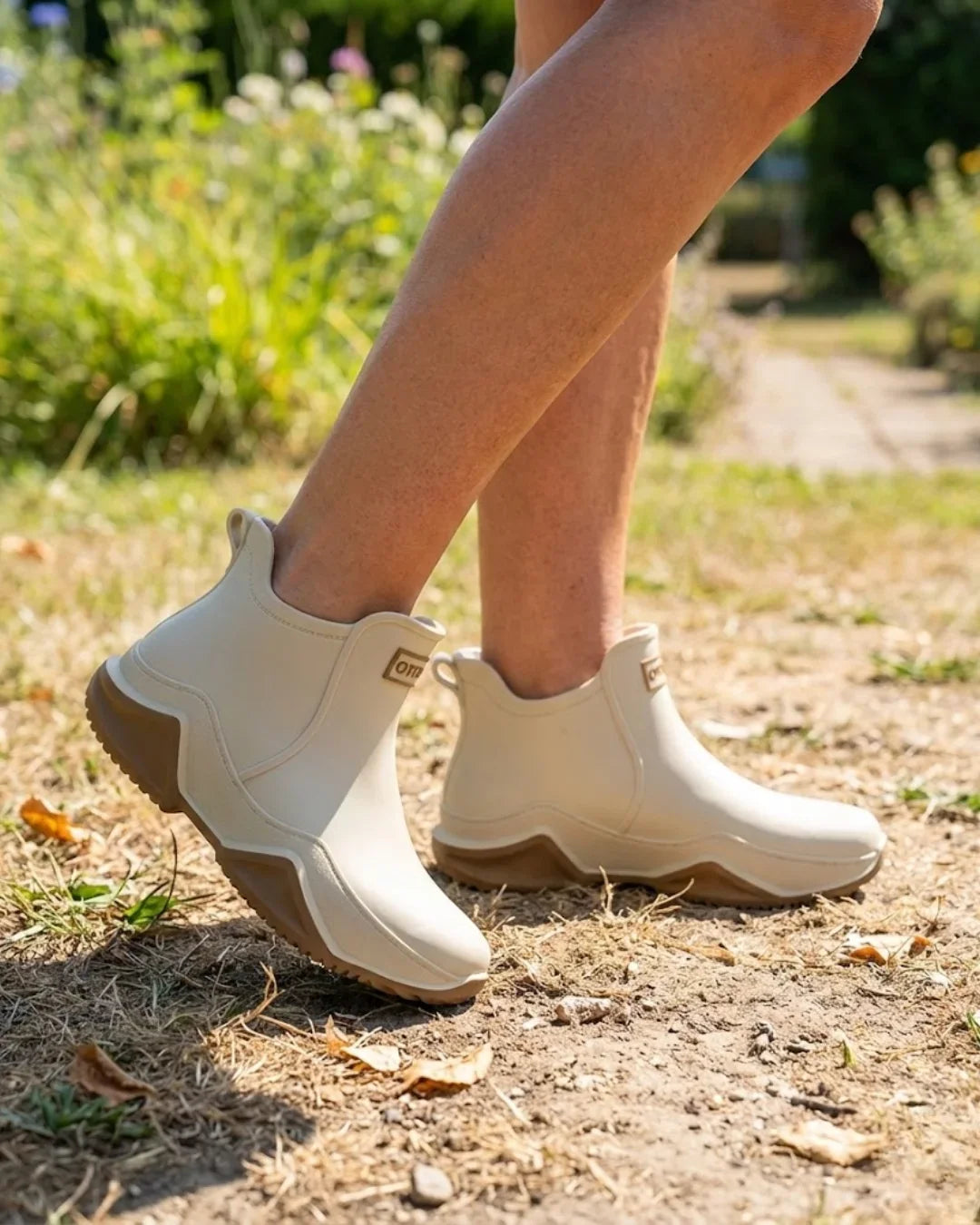 Amandine™ | Waterproof rubber lug-sole ankle rain boots