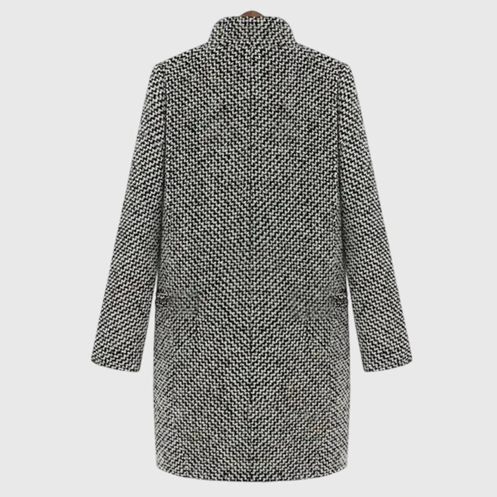 Sophisticated Timeless Textured Herringbone Longcoat