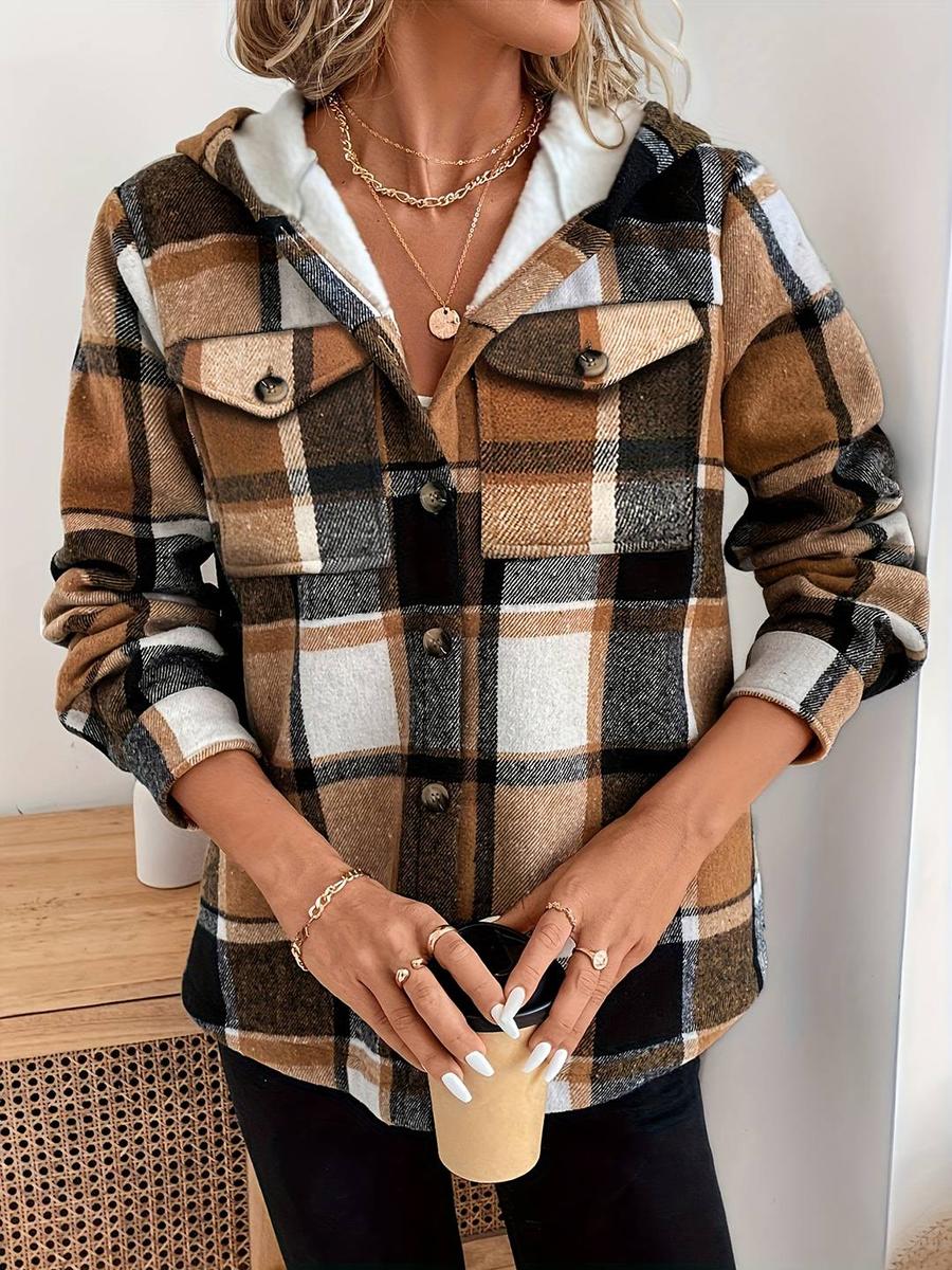 Ella™ | Fleece-lined plaid flannel shacket
