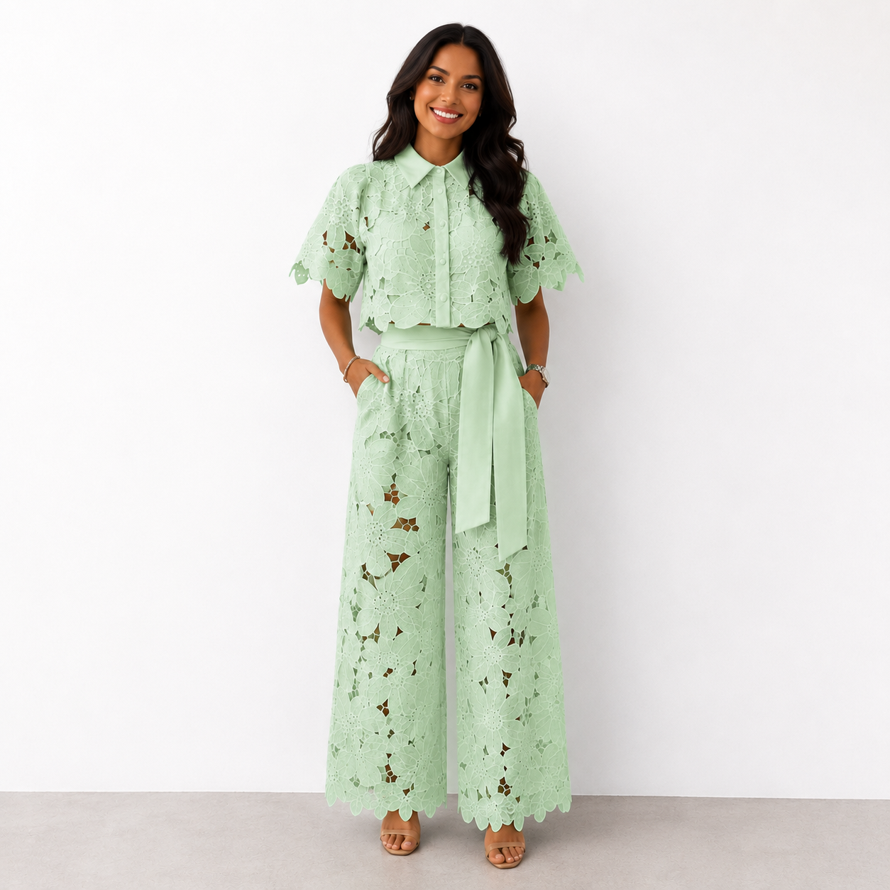 Eva | Elegant Lace Two-Piece Set