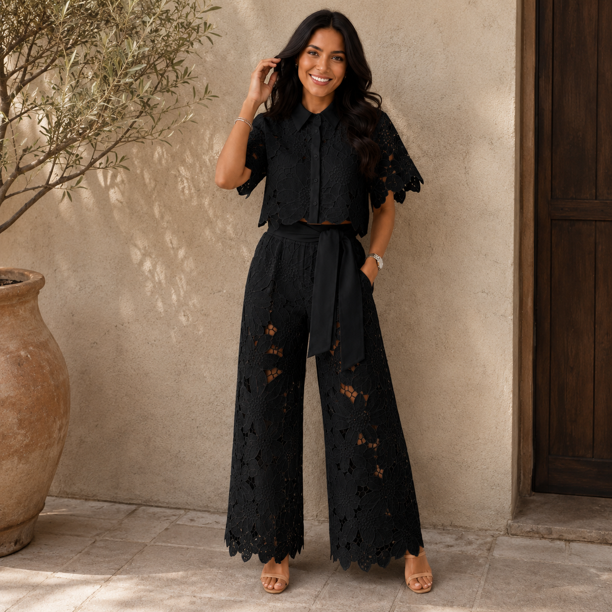 Eva | Elegant Lace Two-Piece Set