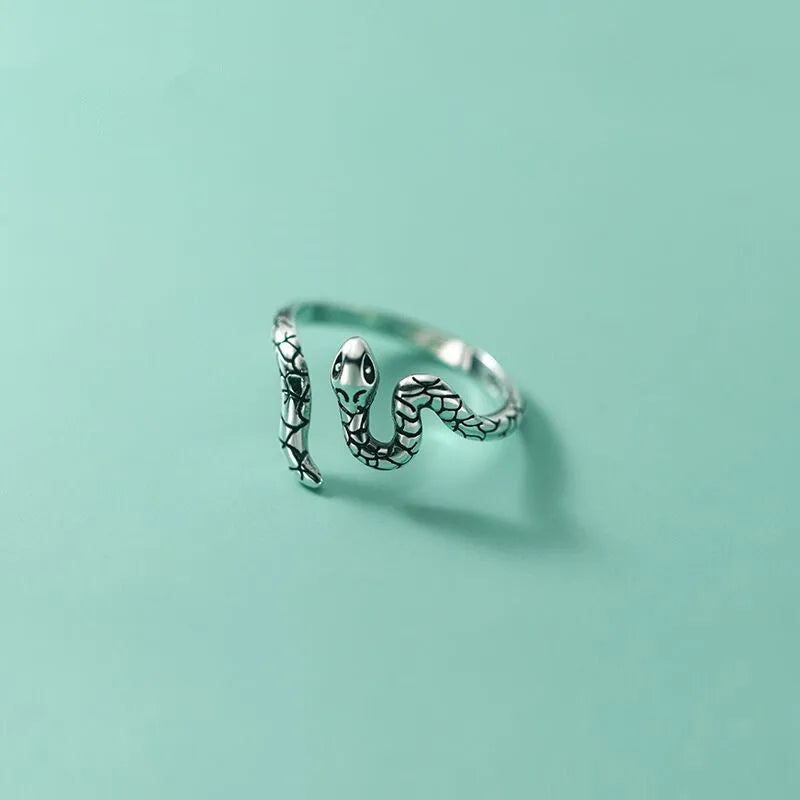 Sterling Silver tone Snake Ring
