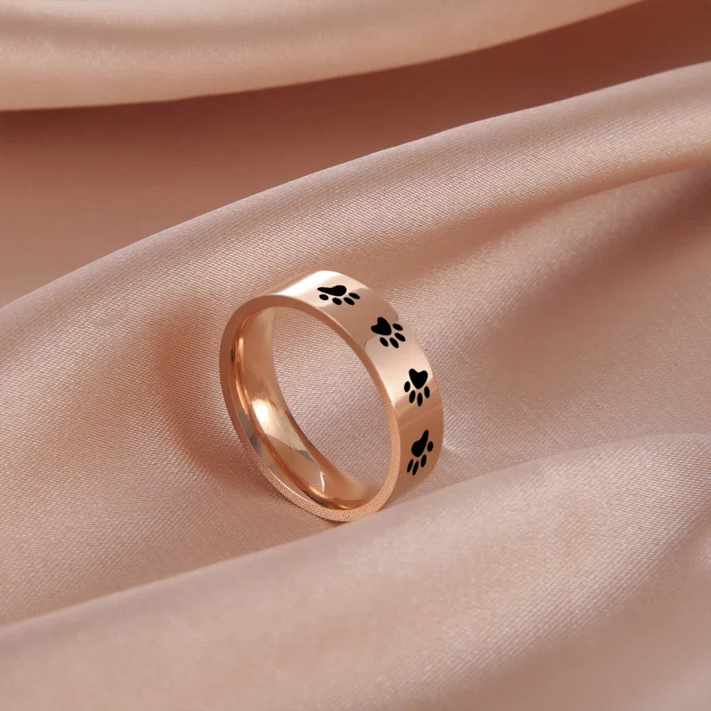 Handcrafted Paw Print Ring