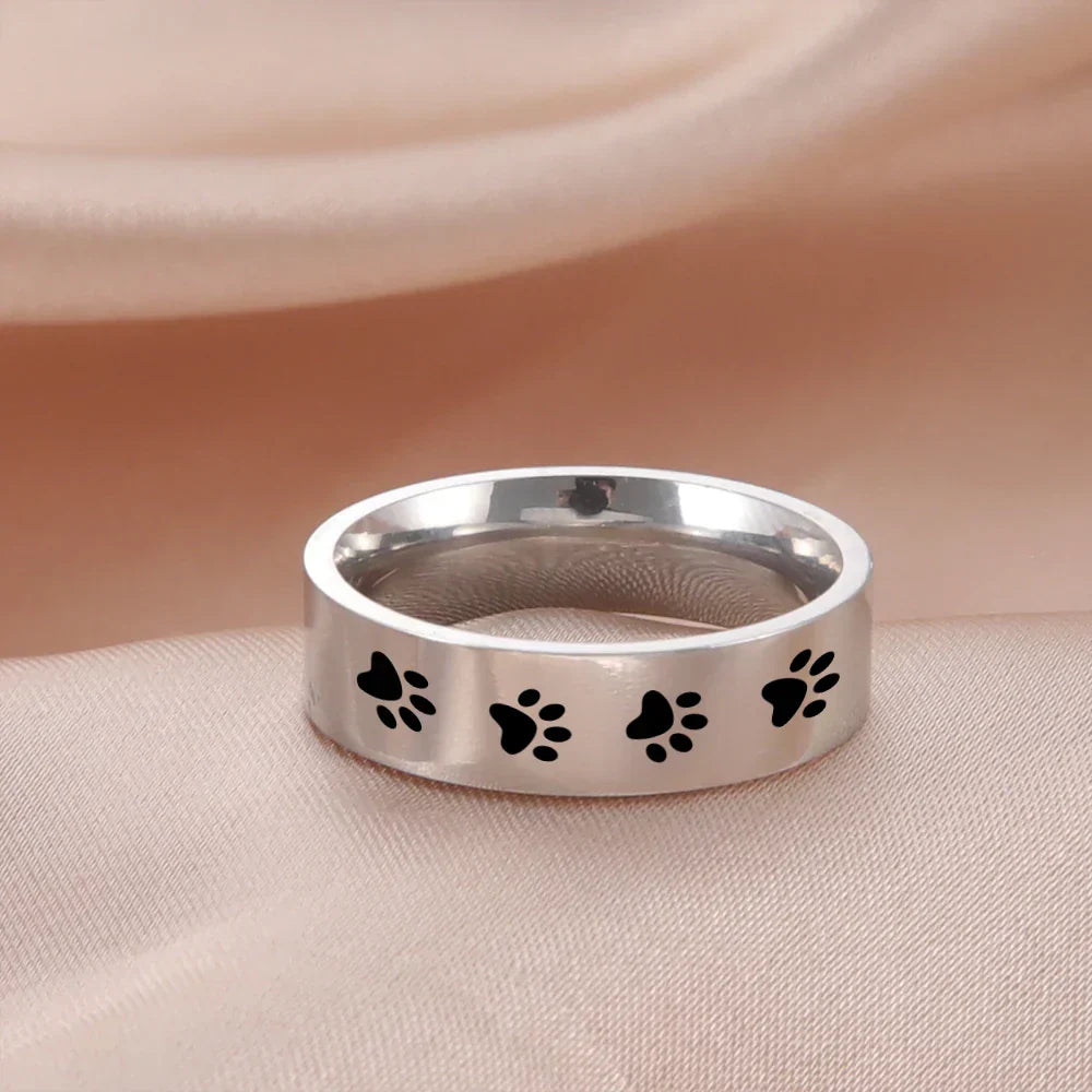 Handcrafted Paw Print Ring