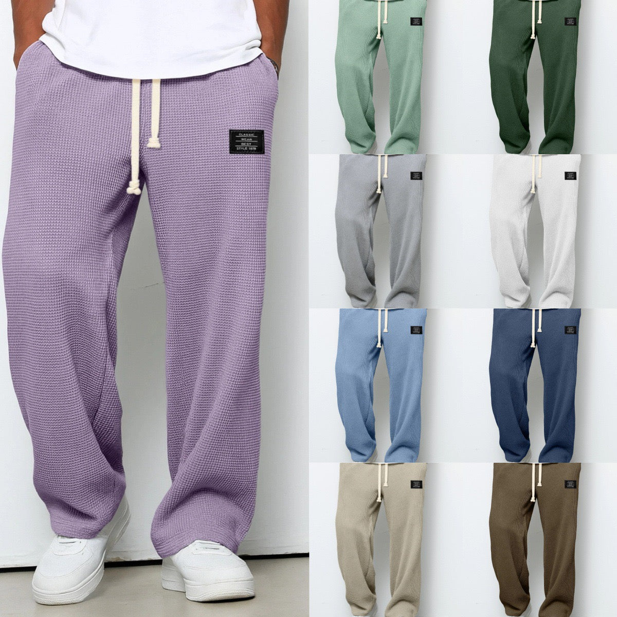Lorenzo | Wide-Leg Honeycomb Trousers