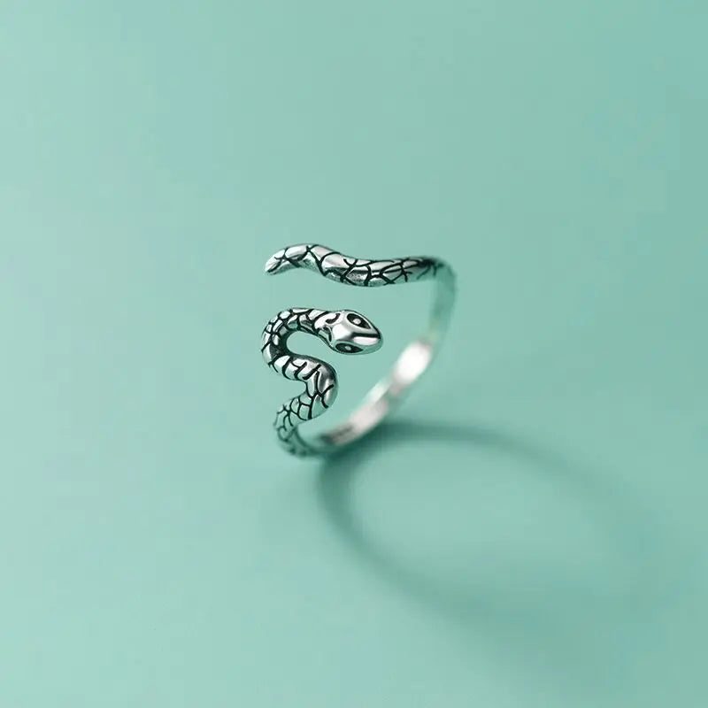 Sterling Silver tone Snake Ring