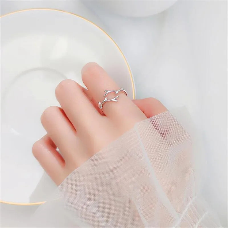 Silver tone Branch Ring