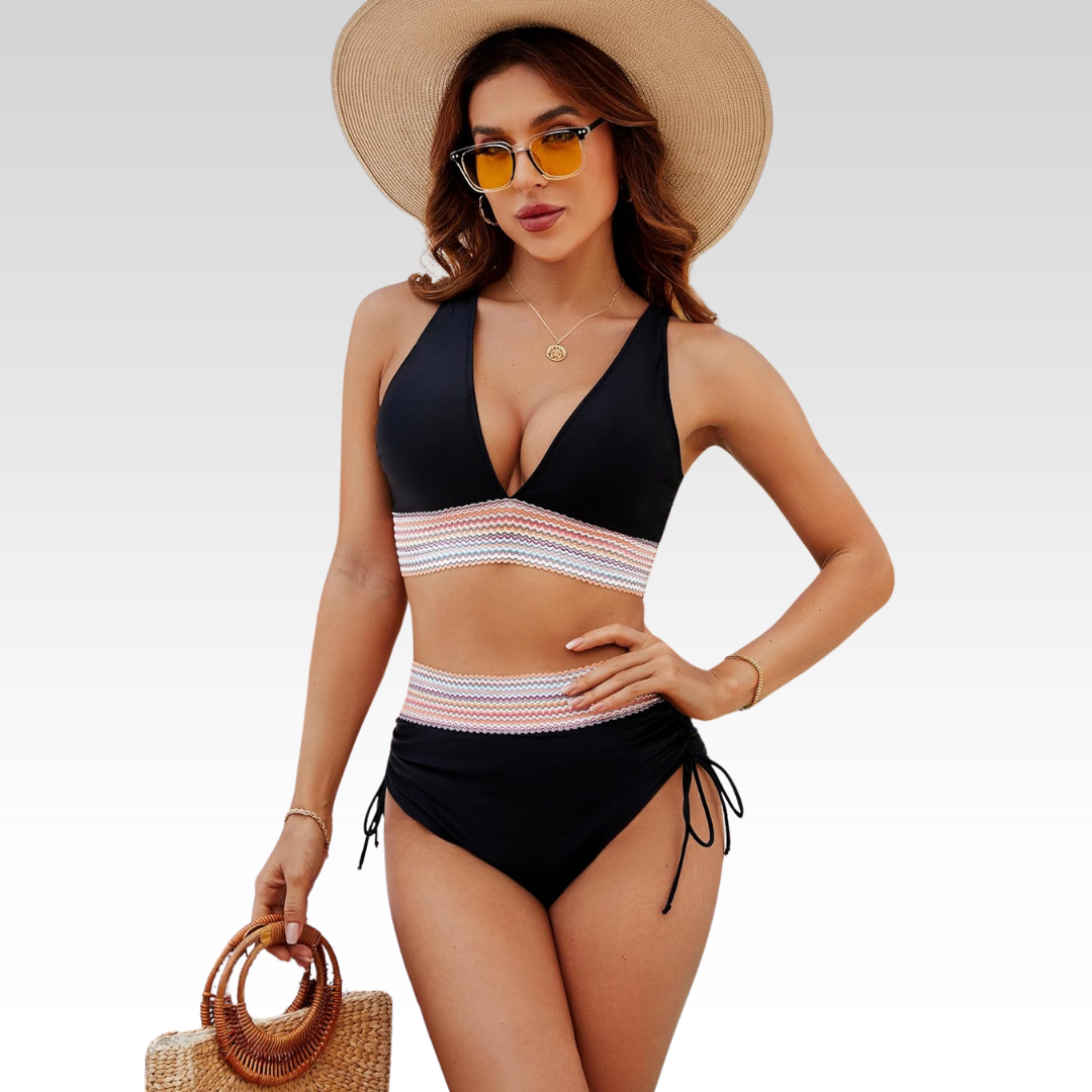 SolaBay™ | High Waist Halter Bikini Set