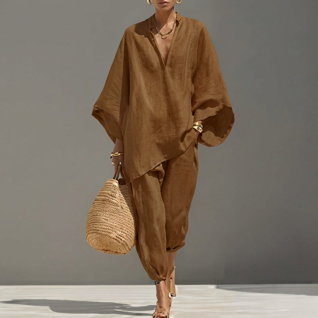 Gabriella | Elegant V-Neck Two-Piece Set