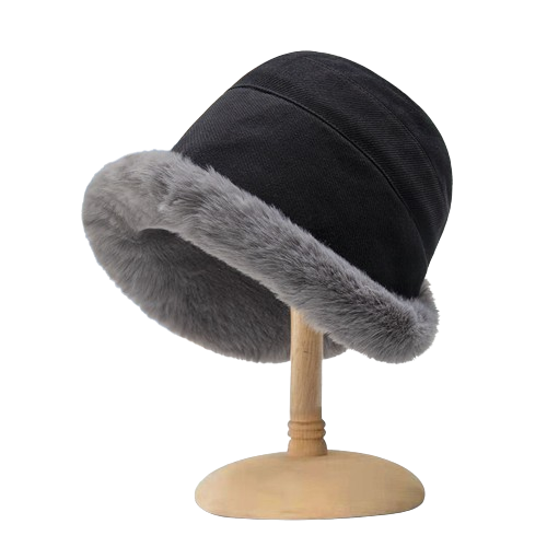 Eiraβ’ | Faux-fur trim corduroy cloche hat