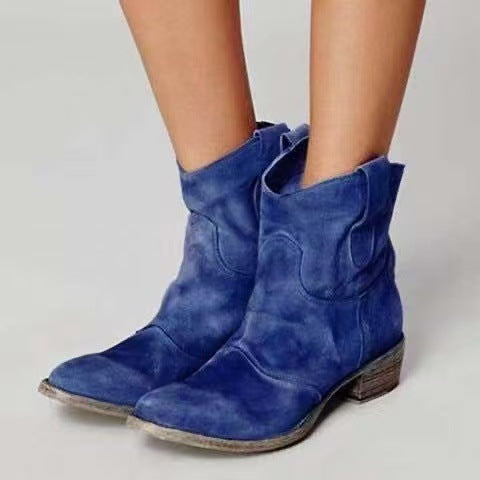 Authentic Rugged Distressed Suede Western Boots