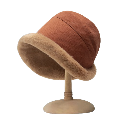 Eiraβ’ | Faux-fur trim corduroy cloche hat