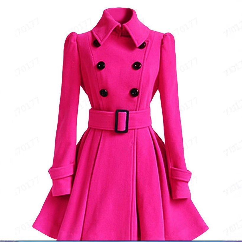 Violaine™ | Double-Breasted Belted Fit-and-Flare Coat