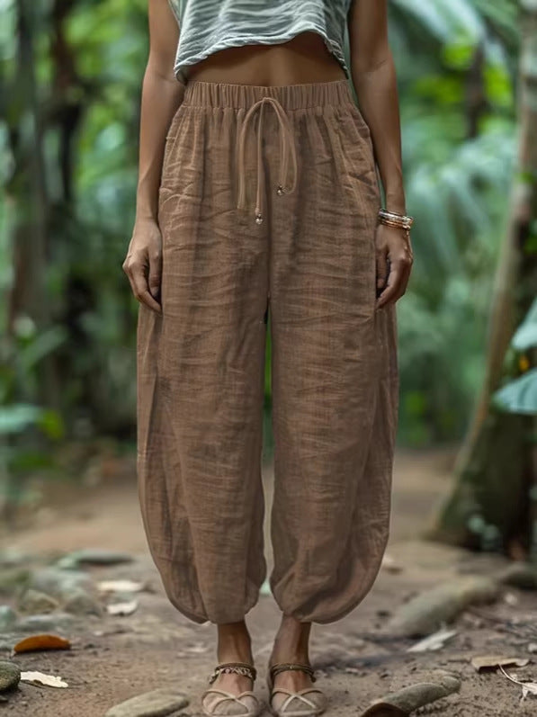 Boho Drawstring Waist Harem Pants
