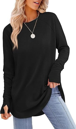 Filippaβ’ | Curved-Hem Raglan Long-Sleeve Top