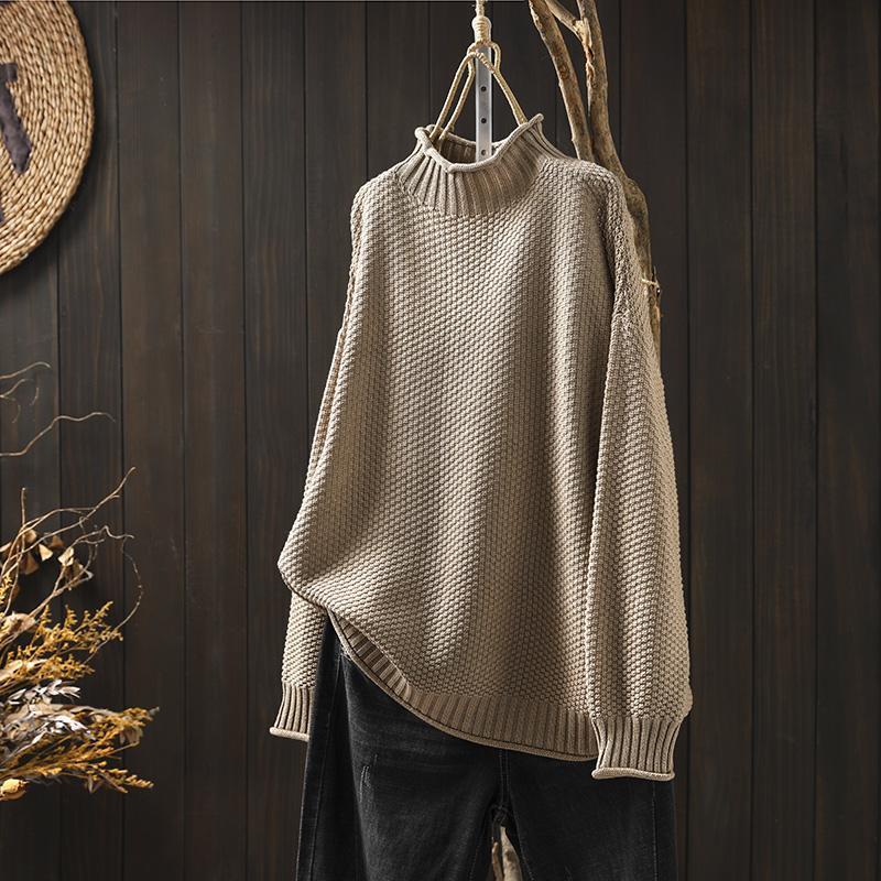 Jadya™ | Textured Wool High Collar Pullover