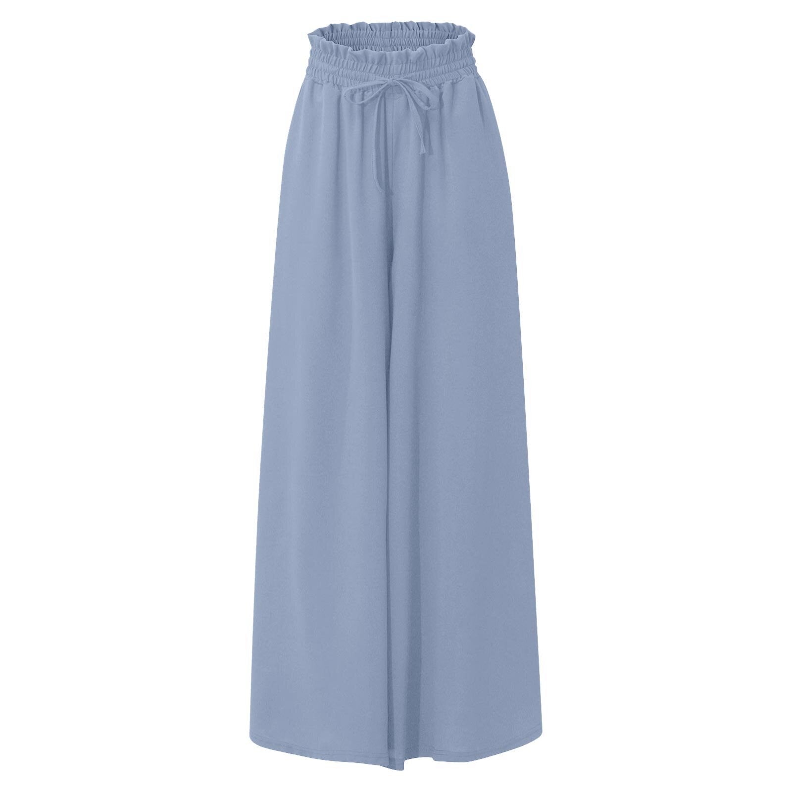Casual High-Waist Drawstring Flowy Palazzo Pants