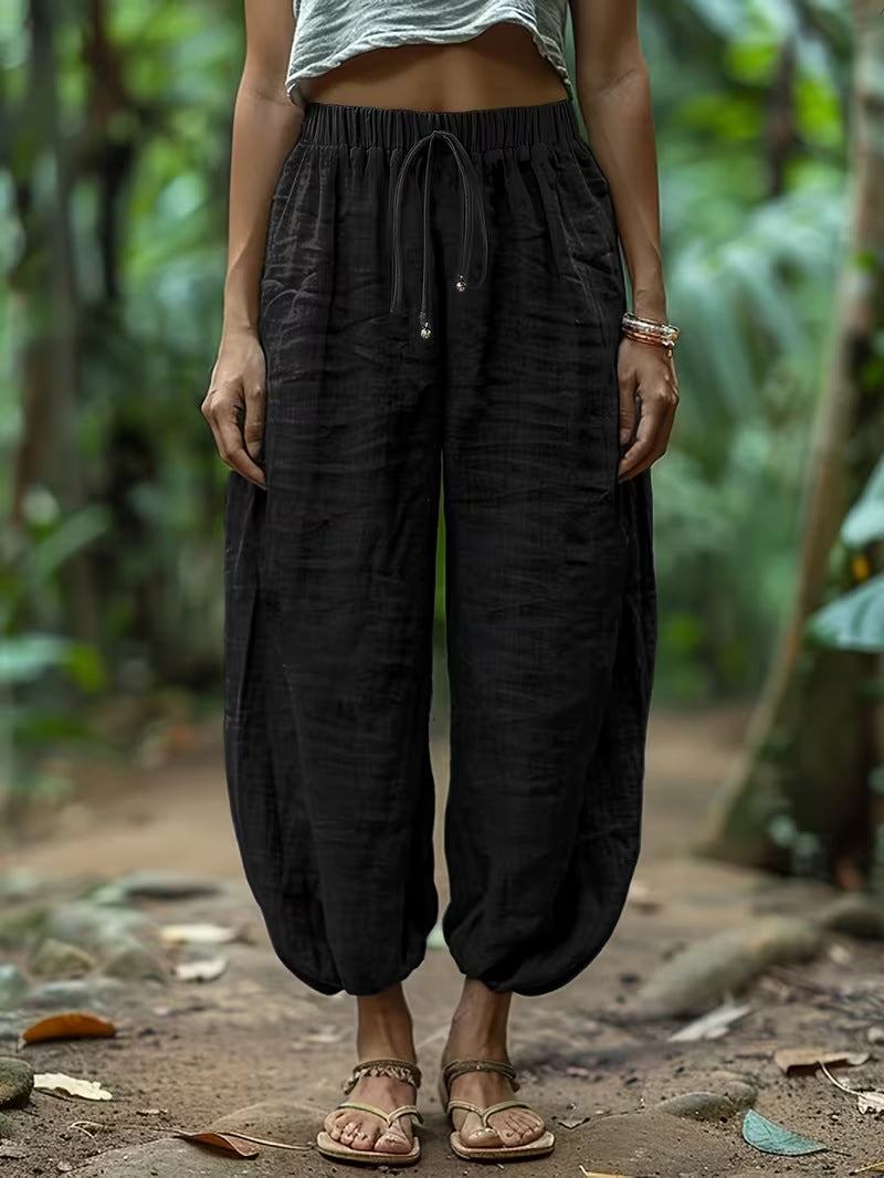 Boho Drawstring Waist Harem Pants