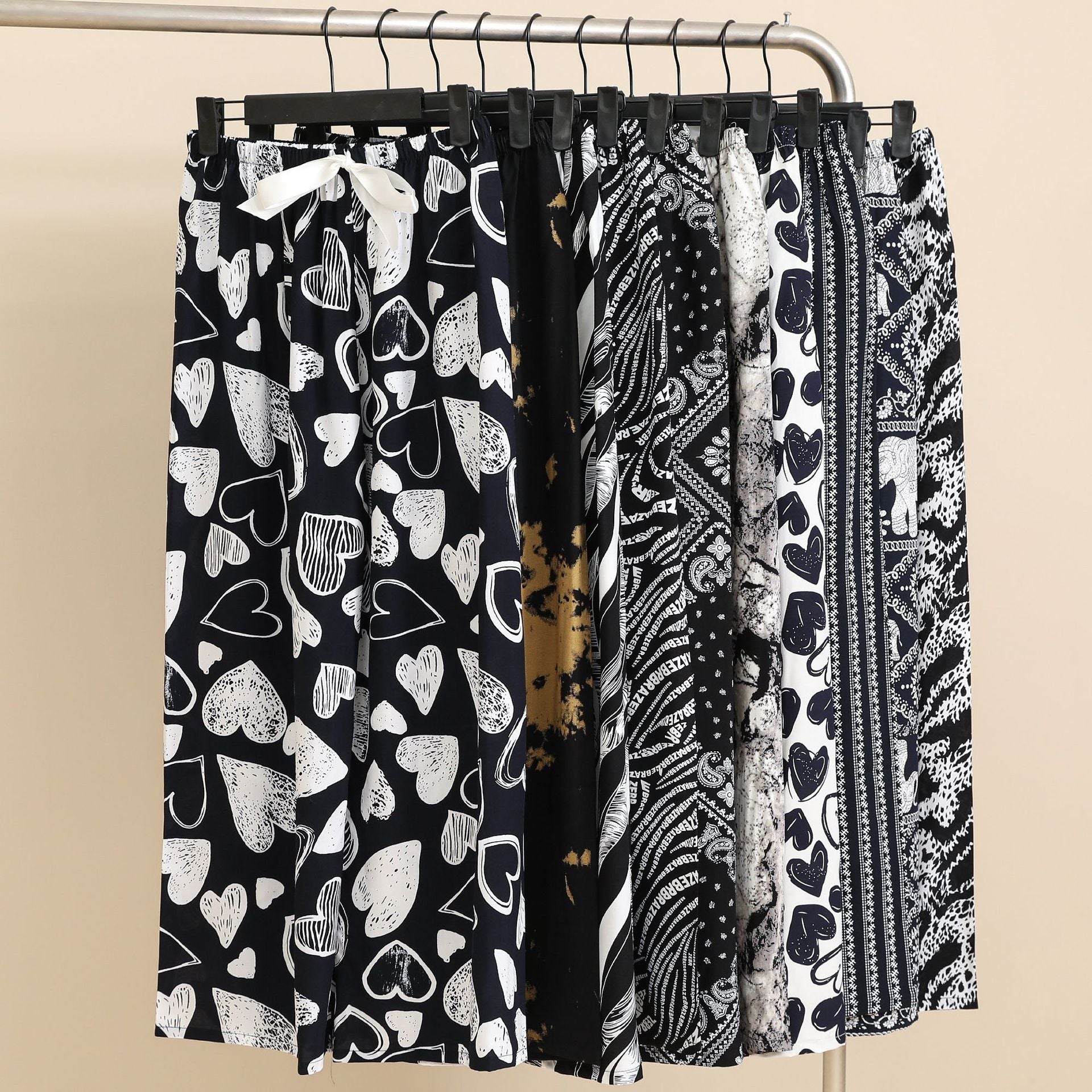 Bandana Paisley Print Wide-Leg Drawstring Pants