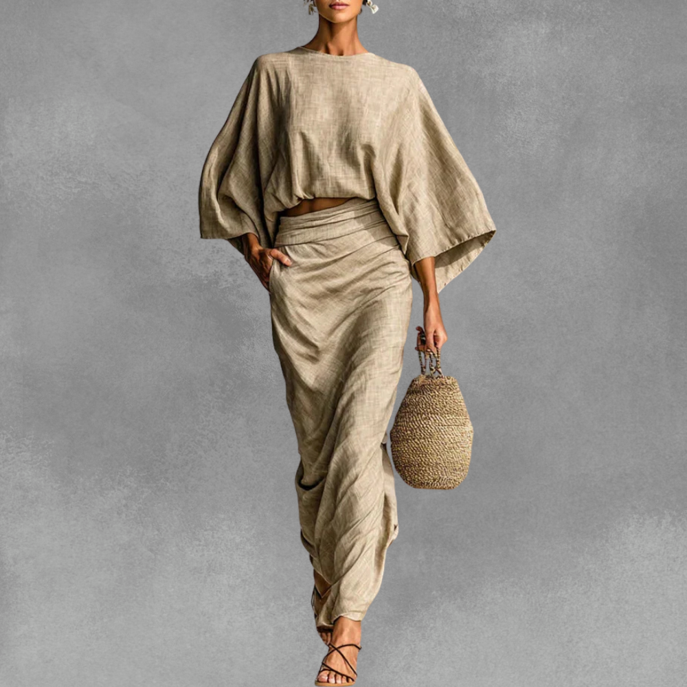 Gaia | Elegant Long Skirt Two-Piece Set