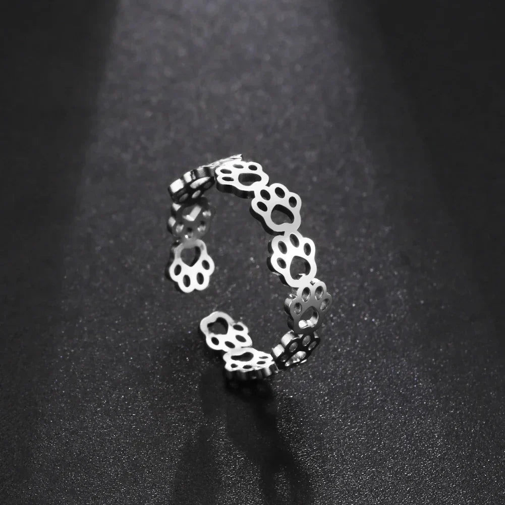 Adjustable Paw Print Ring
