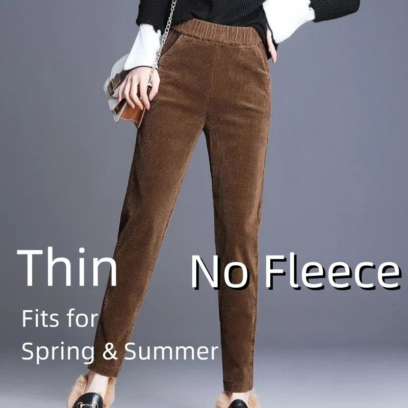 Emiliana™ | Thick Fleece-Lined Corduroy Straight Pants