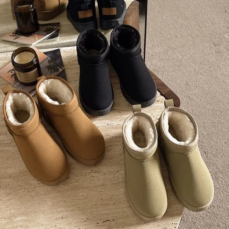 Saskia™ | Plush-Lined Slip-On Ankle Boots