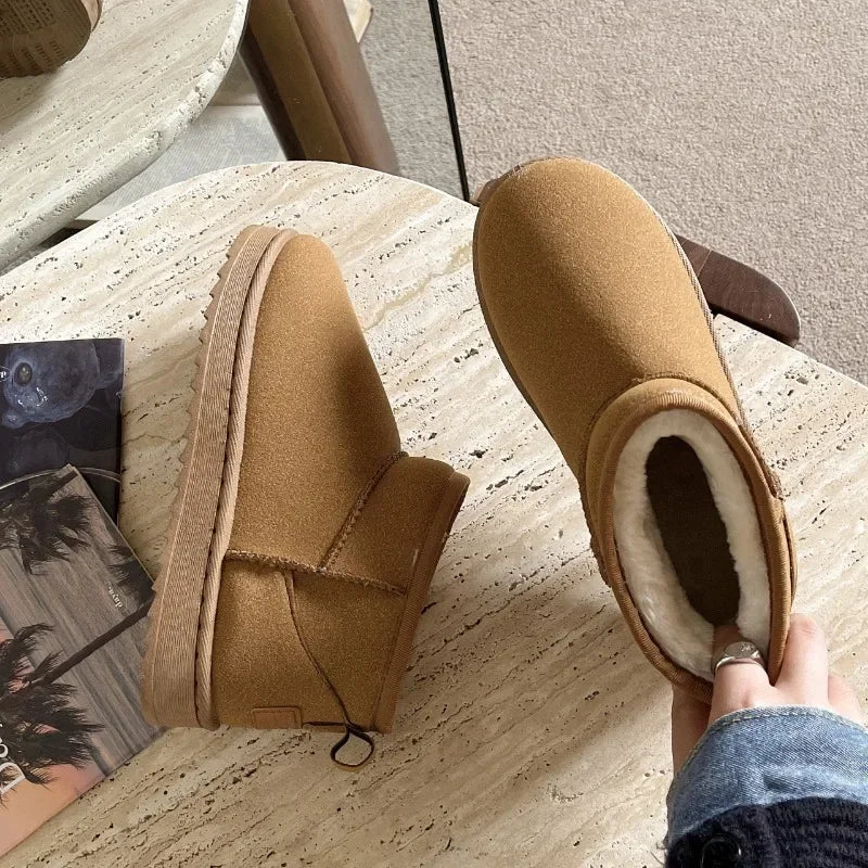 Saskia™ | Plush-Lined Slip-On Ankle Boots