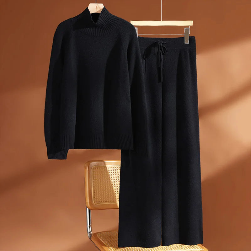 Ekaterina™ | Ribbed Turtleneck Knit Lounge Set