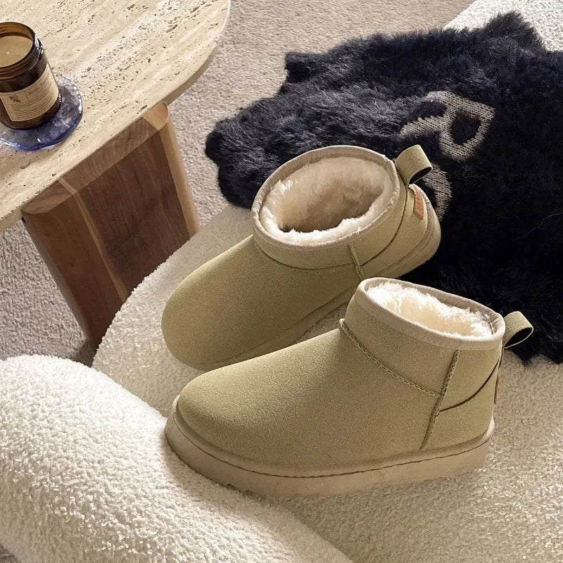 Saskia™ | Plush-Lined Slip-On Ankle Boots