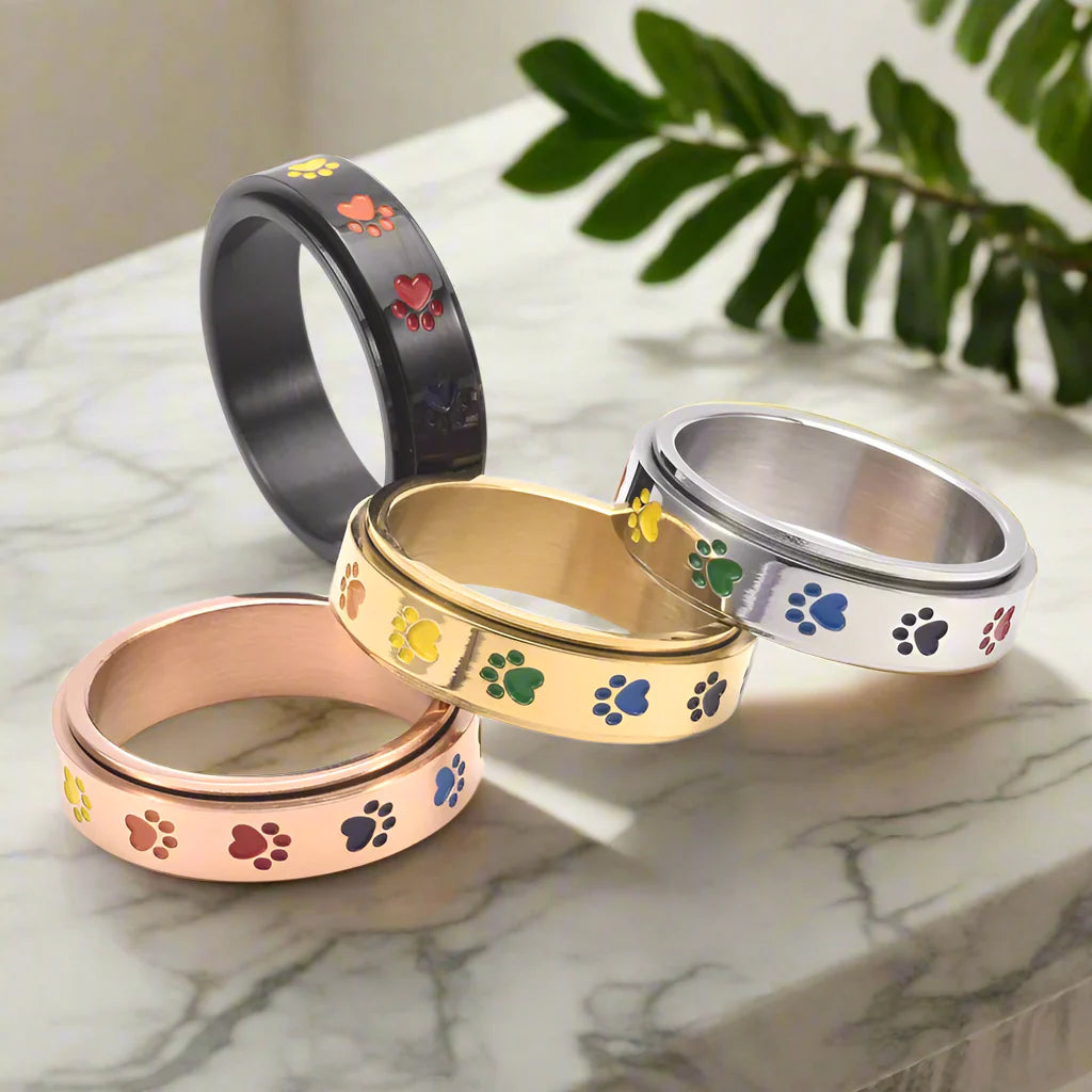 Paw Ring with Rainbow Paws