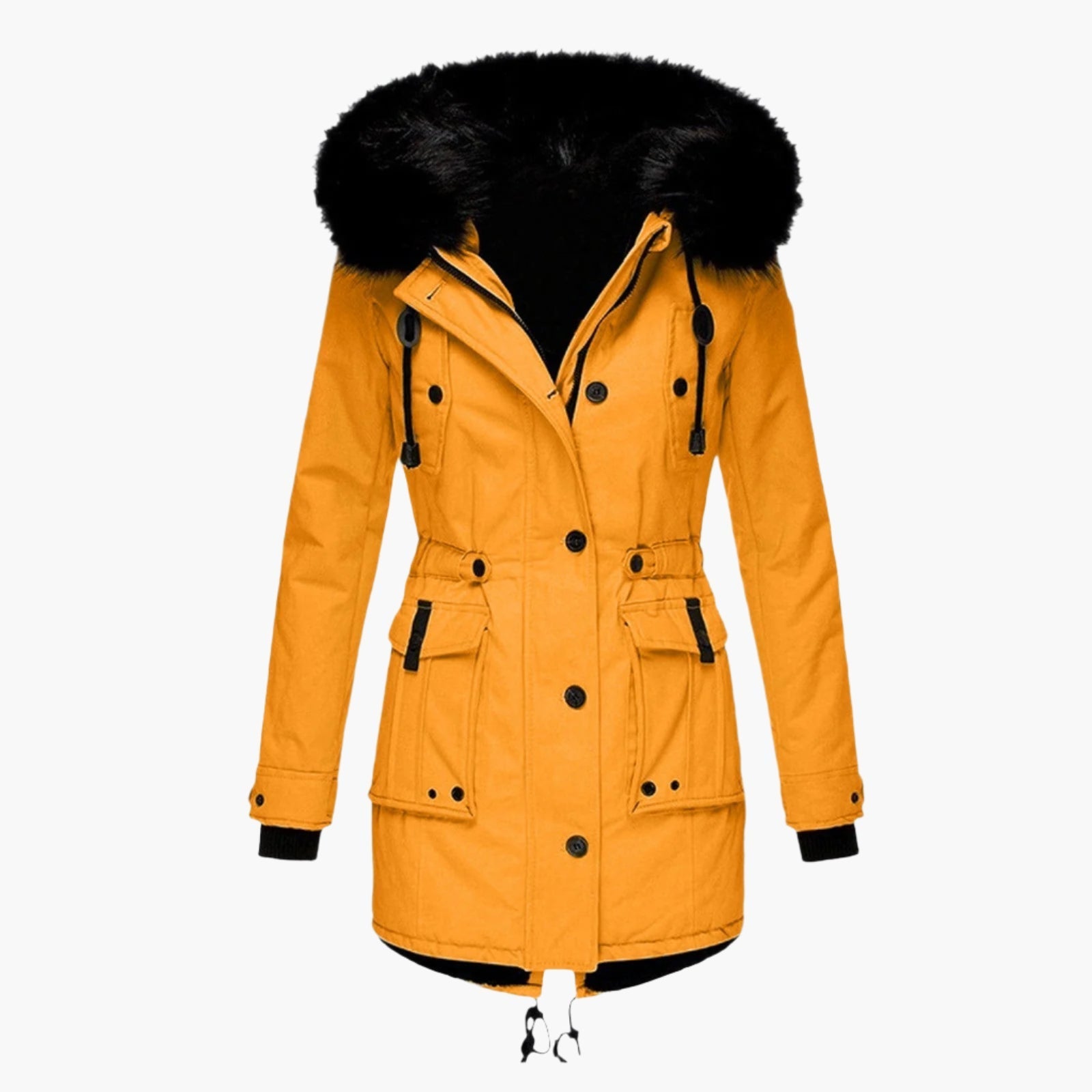 Insulated Faux-Fur Hooded Slim-Fit Parka Jacket