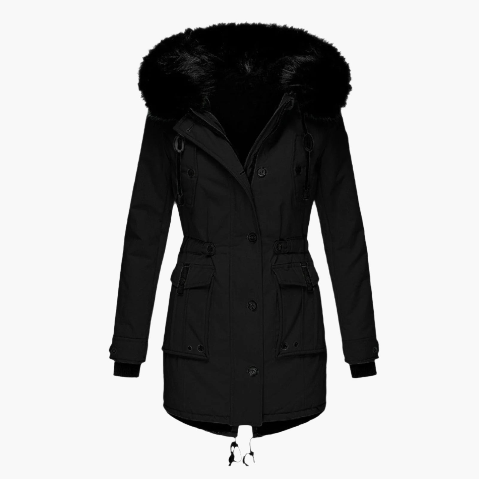 Insulated Faux-Fur Hooded Slim-Fit Parka Jacket